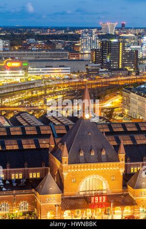 Denmark, Zealand, Copenhagen, view of the central station of 1911 Stock Photo