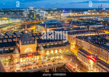 Denmark, Zealand, Copenhagen, view of the central station of 1911 Stock Photo