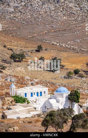 Greece, Dodecanese archipelago, Astypalaia island, Flevariotissa monastery Stock Photo