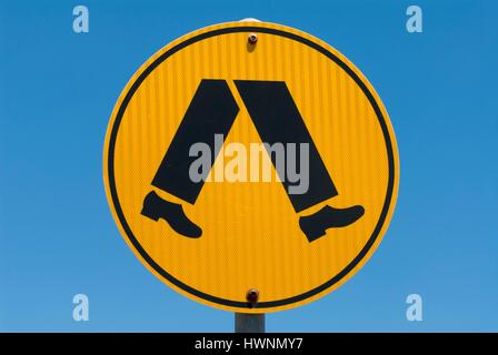 Australia, Victoria, Torquay, pedestrian priority sign Stock Photo