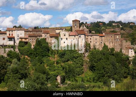 France, Haute Loire, Vieille Brioude, Panoramic view of the village Stock Photo