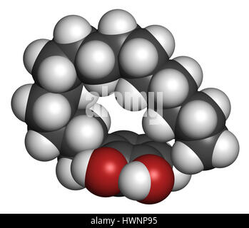 Urushiol poison ivy allergen molecule. Also present in poison oak, lacquer tree and poison sumac. Urushiol is a mixture of closely related components, Stock Photo