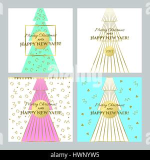 christmas tree card Stock Vector