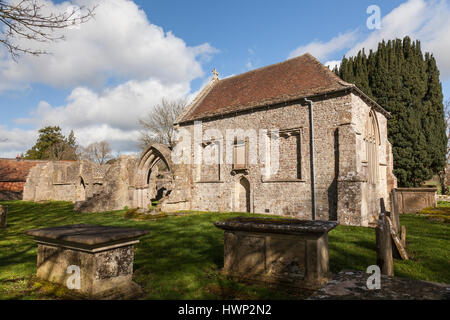 Old St Leonards Church, in the village of Sutton Veny, Wiltshire, England, UK Stock Photo