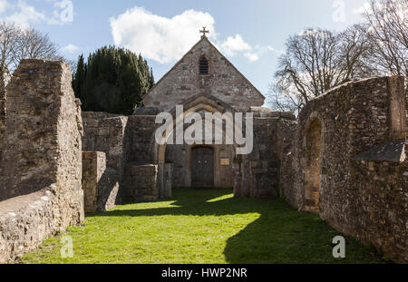 Old St Leonards Church, in the village of Sutton Veny, Wiltshire, England, UK Stock Photo