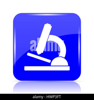 Microscope icon. Microscope website button on white background Stock ...