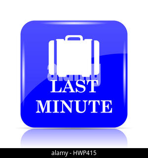 Last minute icon, blue website button on white background. Stock Photo