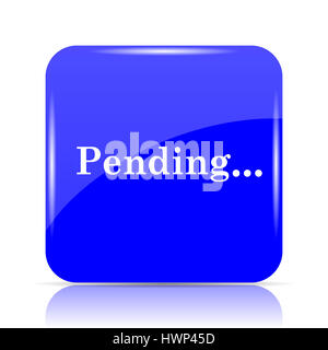 Pending icon, blue website button on white background. Stock Photo