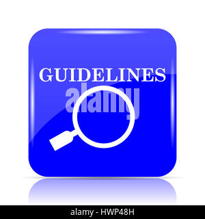 Guidelines icon, blue website button on white background. Stock Photo