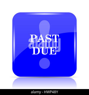 Past due icon. Past due website button on green low poly background ...