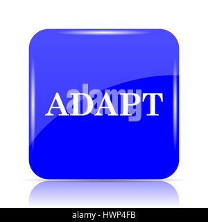 Adapt icon, blue website button on white background. Stock Photo