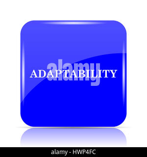 Adaptability icon, blue website button on white background. Stock Photo