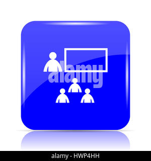 Presenting icon. Presenting website button on white background Stock ...