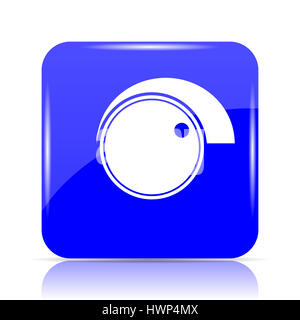 Volume control icon, blue website button on white background. Stock Photo