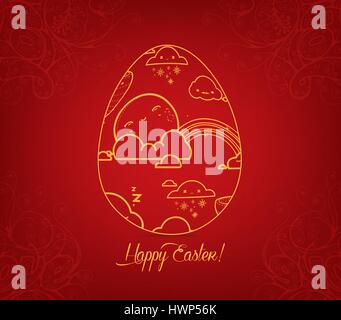 Happy Easter egg so cute Stock Vector