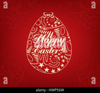 Happy Easter Lettering in Form of Egg Stock Vector