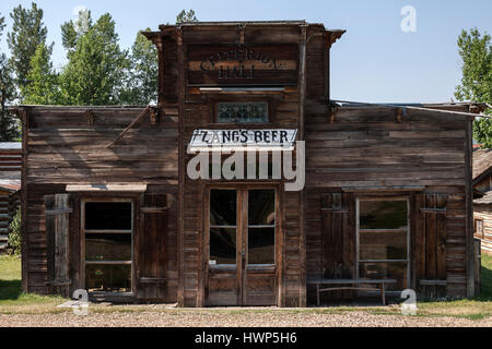 Historic building, Saloon, Wild West open-air museum, Nevada City Museum, former gold mining town, Ghost Town, Montana Province Stock Photo