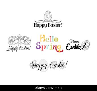 Happy Easter labels set Stock Vector