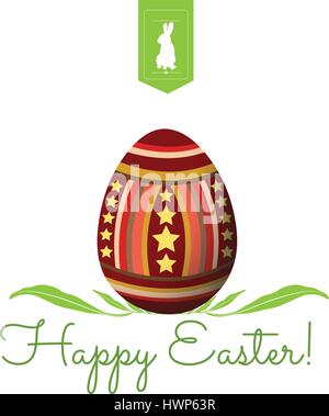 happy easter typographical and eggs background Stock Vector