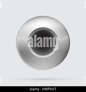 Gray metallic button, minimalistic style Stock Vector