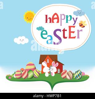Happy easter. bunny funny Stock Vector