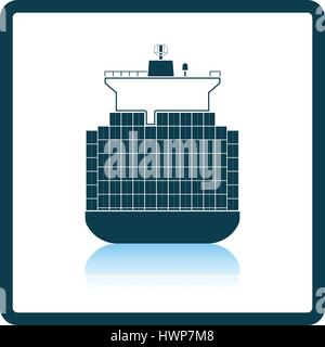 Container Ship Icon. Shadow Reflection Design. Vector Illustration ...