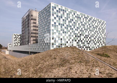 The Hague, Netherlands - March 27, 2016: The International Criminal Court at the new 2015 opened ICC building. Stock Photo