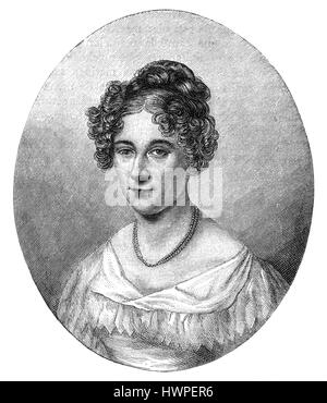 Rahel Varnhagen (1771-1833). German writer. Portrait. Engraving, 1883. Colored. Stock Photo