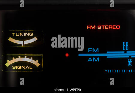 Vintage Receiver Signal and Tuning Meters Stock Photo