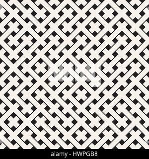 Weave Seamless Pattern. Stylish Repeating Texture. Black and White Geometric Vector Illustration. Stock Vector