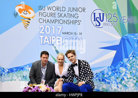 Taipei, Taiwan. 16th Mar, 2017. Nicole Kuzmichova & Alexandr Sinicyn (CZE) Figure Skating : ISU World Junior Figure Skating Championships, Ice Dance Short Dance at Taipei Arena in Taipei, Taiwan . Credit: AFLO SPORT/Alamy Live News Stock Photo