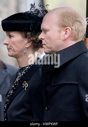 Bad Berleburg, Germany. 21st Mar, 2017. Princess Nathalie and Alexander Johansmann attend the funeral service of Prince Richard zu Sayn-Wittgenstein-Berleburg at the Evangelische Stadtkirche in Bad Berleburg, Germany, 21 March 2017. Photo: Patrick van Katwijk POINT DE VUE OUT - NO WIRE SERVICE - Photo: Patrick Van Katwijk//dpa/Alamy Live News Stock Photo