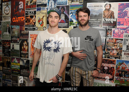 Fort Lauderdale, Florida, USA. 03rd Apr, 2017. The Chainsmokers visit 97.3 Hits Sessions at Revolution on April 3, 2017 in Fort Lauderdale, Florida. Credit: Mpi04/Media Punch/Alamy Live News Stock Photo