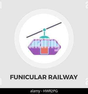 Funicular railway icon vector. Flat icon isolated on the white background. Editable EPS file. Vector illustration. Stock Vector