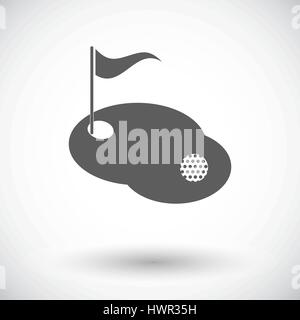 Golf. Single flat icon on white background. Vector illustration. Stock Vector