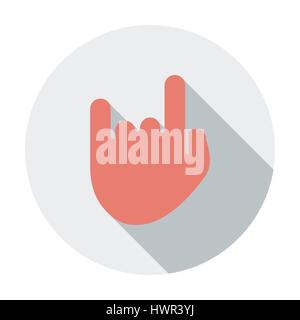 Rock and roll sign. Single flat color icon. Vector illustration. Stock Vector