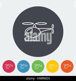 Helicopter icon. Thin line flat vector related icon for web and mobile applications. It can be used as - logo, pictogram, icon, infographic element. V Stock Vector