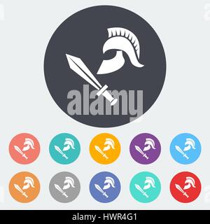 History. Single flat icon on the circle. Vector illustration. Stock Vector