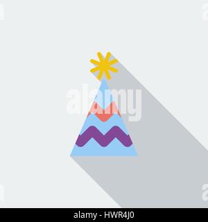 Holiday cap icon. Flat vector related icon with long shadow for web and mobile applications. It can be used as - logo, pictogram, icon, infographic el Stock Vector