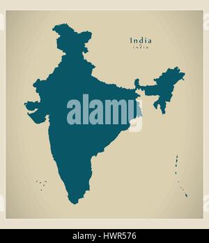 Modern Map - India IN Stock Vector