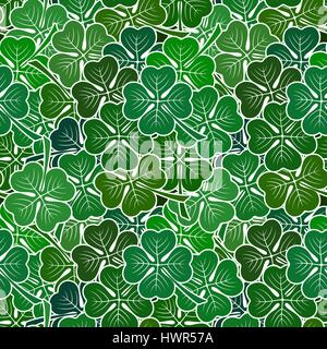 Clover Leaves, Seamless Stock Vector