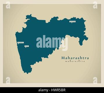 Map Of Satara District In Maharashtra India Stock Photo Alamy   Modern Map Maharashtra In Hwr5br 