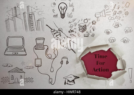 Composite image of business icons against pink background  3d Stock Photo