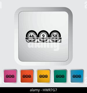 Keno. Single flat icon on the button. Vector illustration. Stock Vector