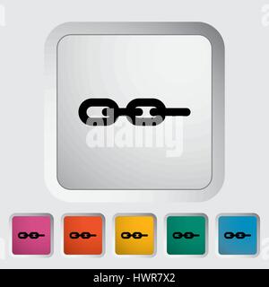 Link. Single flat icon on the button. Vector illustration. Stock Vector