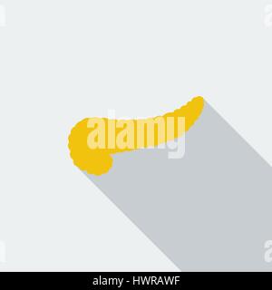 Pancreas icon. Flat vector related icon with long shadow for web and mobile applications. It can be used as - logo, pictogram, icon, infographic eleme Stock Vector