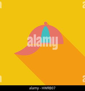 Peaked cap icon. Flat vector related icon with long shadow for web and mobile applications. It can be used as - logo, pictogram, icon, infographic ele Stock Vector