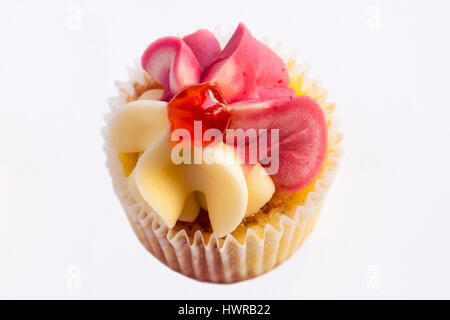 Cupcake - raspberry ripple cupcake from M&S  ice cream cupcake selection isolated on white background Stock Photo