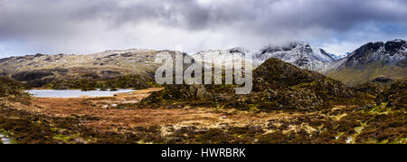 View from Hay Stacks over Innominate Tarn towards Great Gable in the Lake District National Park, Cumbria, England. Stock Photo