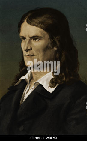 Friedrich Rückert, portrait. German scholar and poet, 16 May 1788 - 31January 1866 Stock Photo